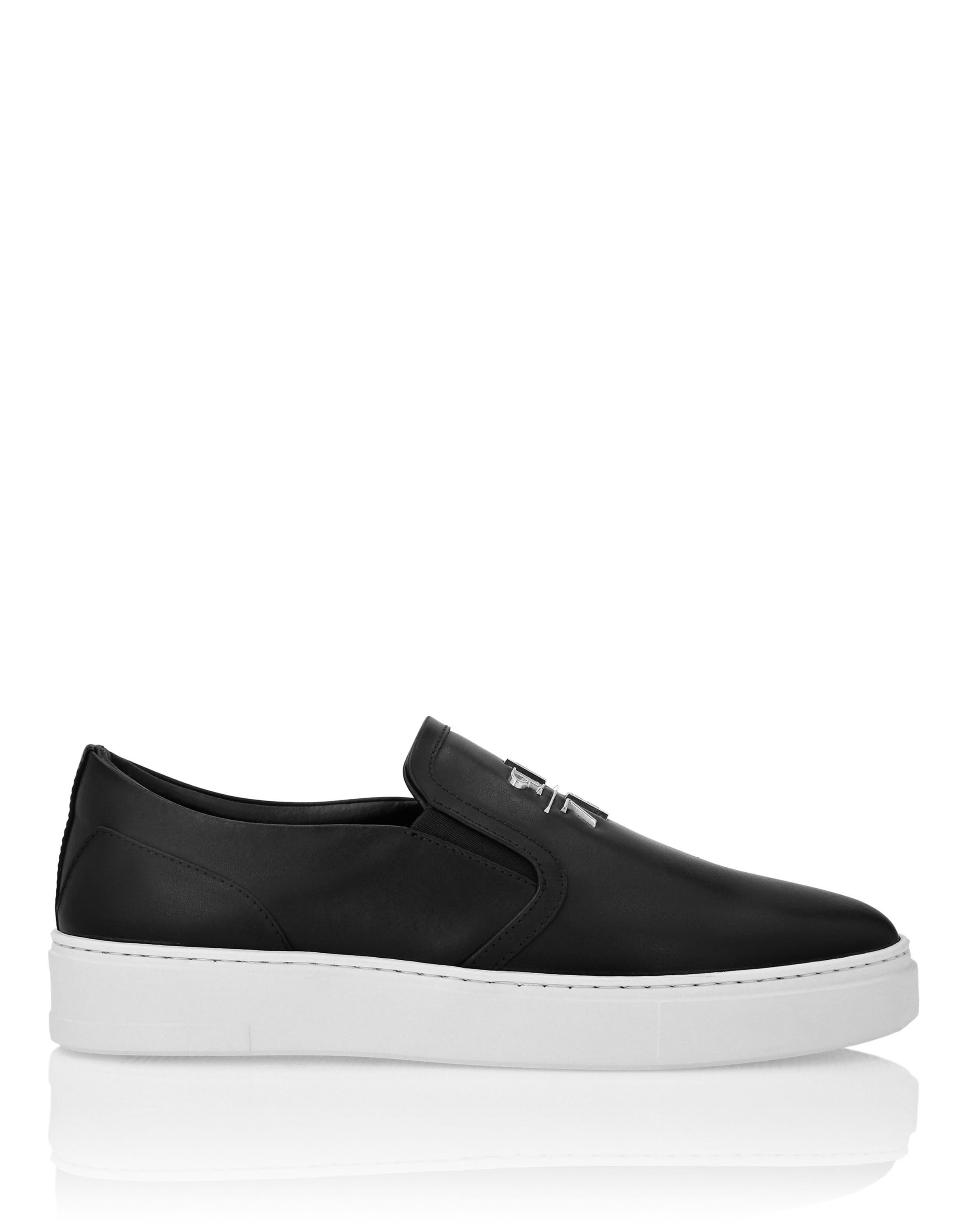 Nappa Leather Slip On Triangle Unisex, Alternate, color, black