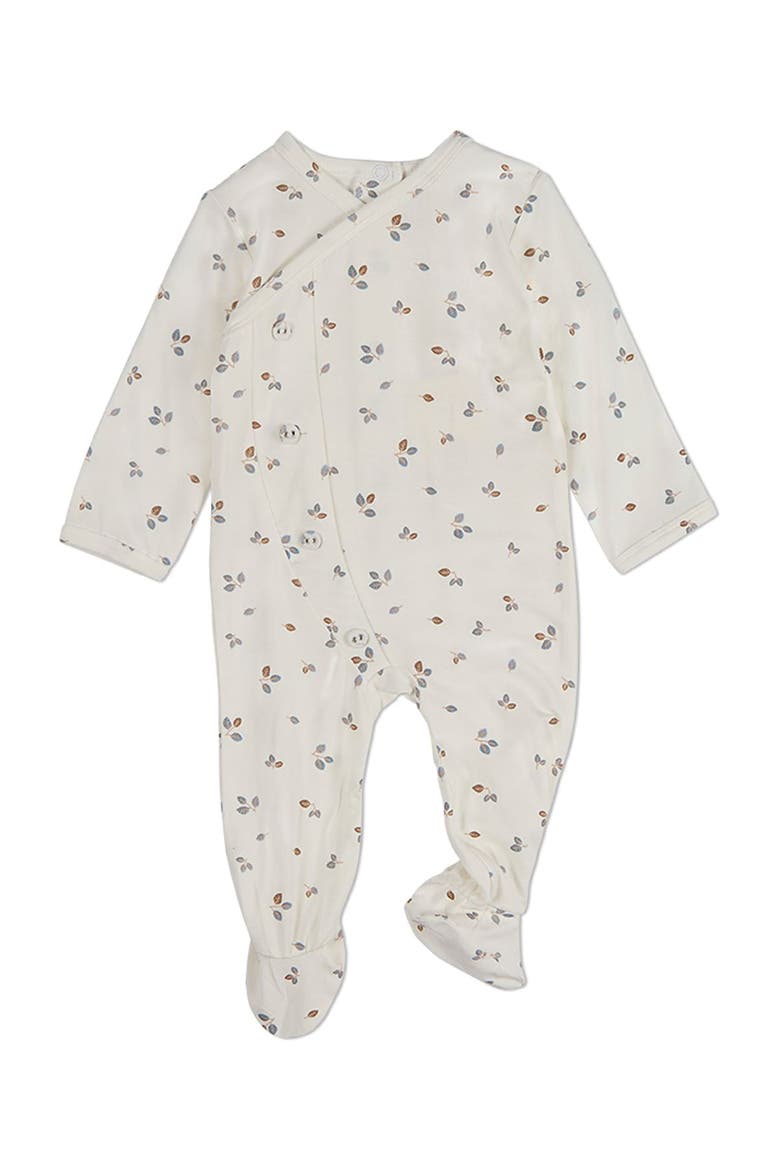 Baby Boys Crossover Collar Footie, Main, color, Blue Frost