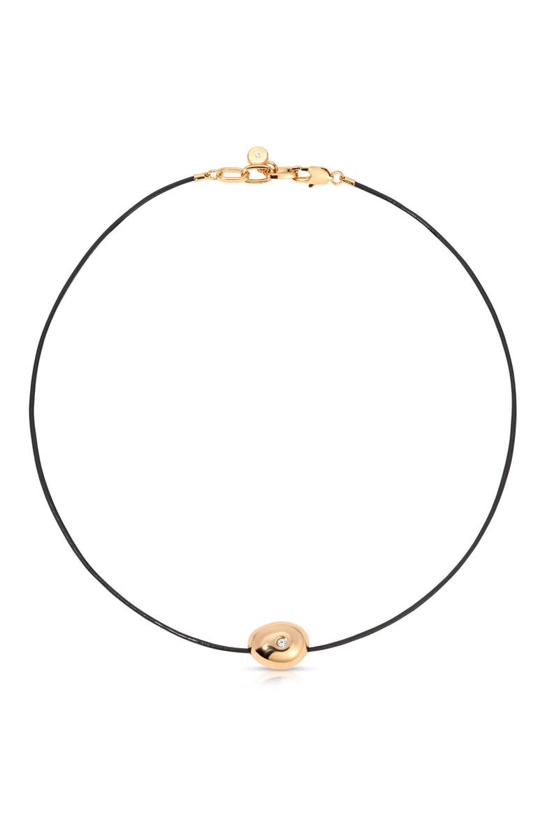 Pebble Bead Leather Necklace, Main, color, GOLD