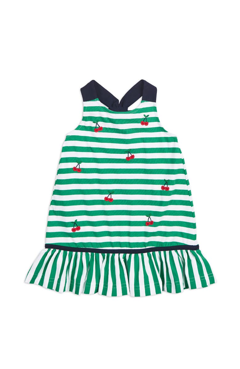 Florence Eiseman Stripe Knit Dress With Cherries, Main, color, Green / White