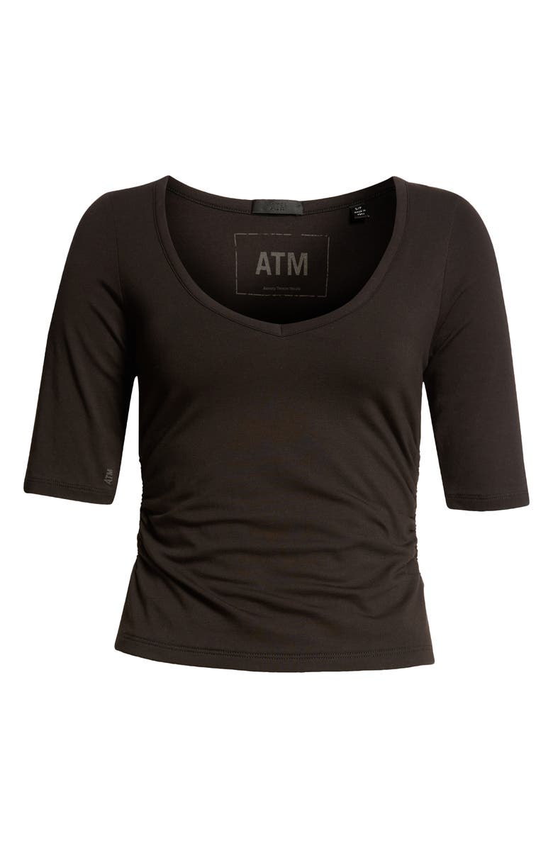 ATM Anthony Thomas Melillo Ruched Stretch Pima Cotton Top, Alternate, color, 