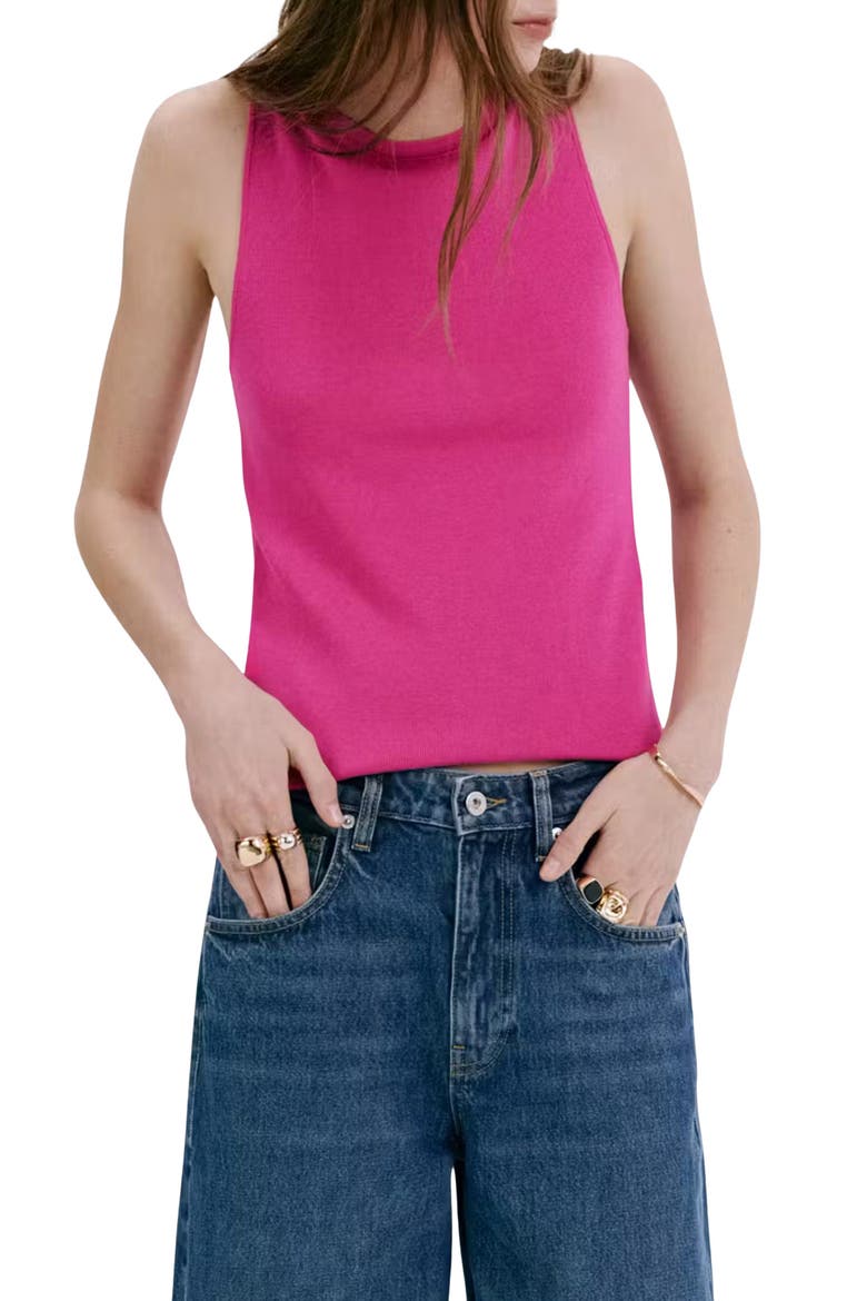 Fine-Knit Boat Neck Top, Main, color, FUCHSIA