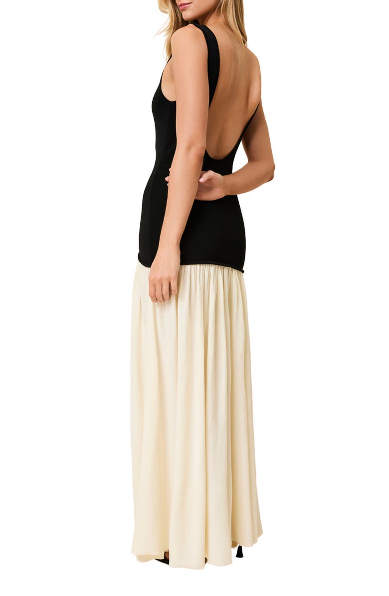 Solid & Striped The Camila Two-Tone Dress, Alternate, color, Noir X Brule