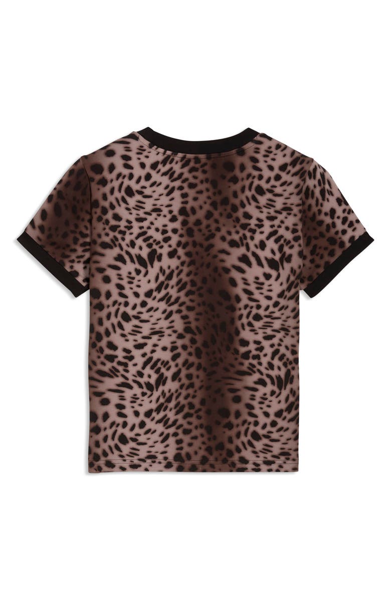PUMA Essentials Bedazzled Rhinestone Embellished Leopard Print Cotton Graphic T-Shirt, Alternate, color, 