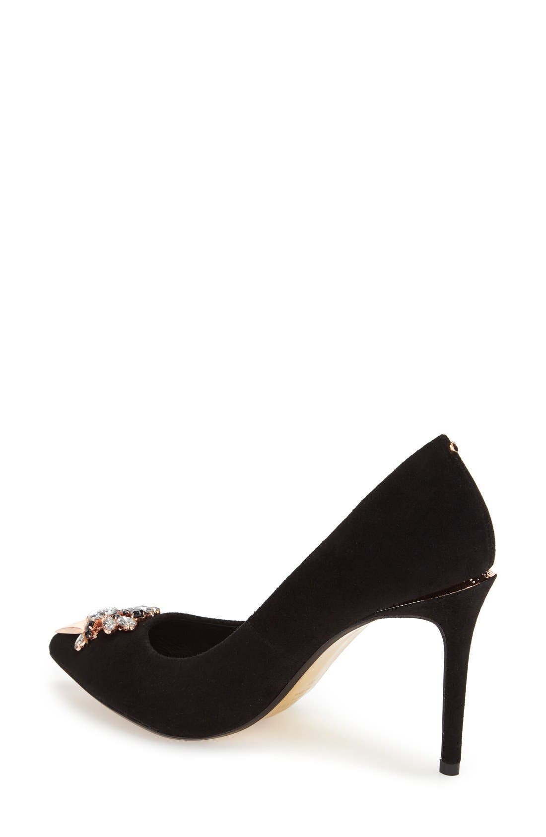 'Adawle' Pointy Toe Pump, Alternate, color, BLACK SUEDE