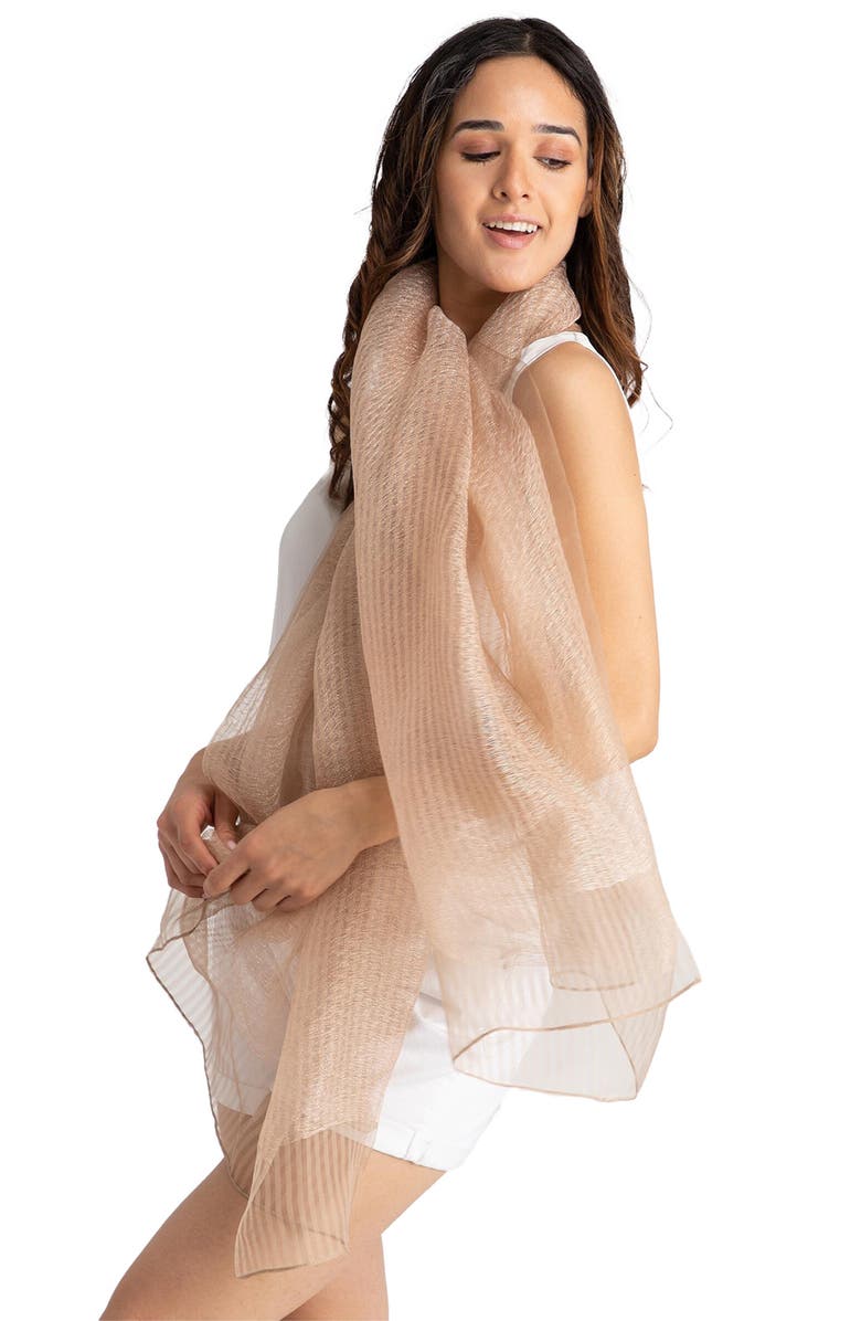 SAACHI Sheer Social Wrap, Alternate, color, Champagne