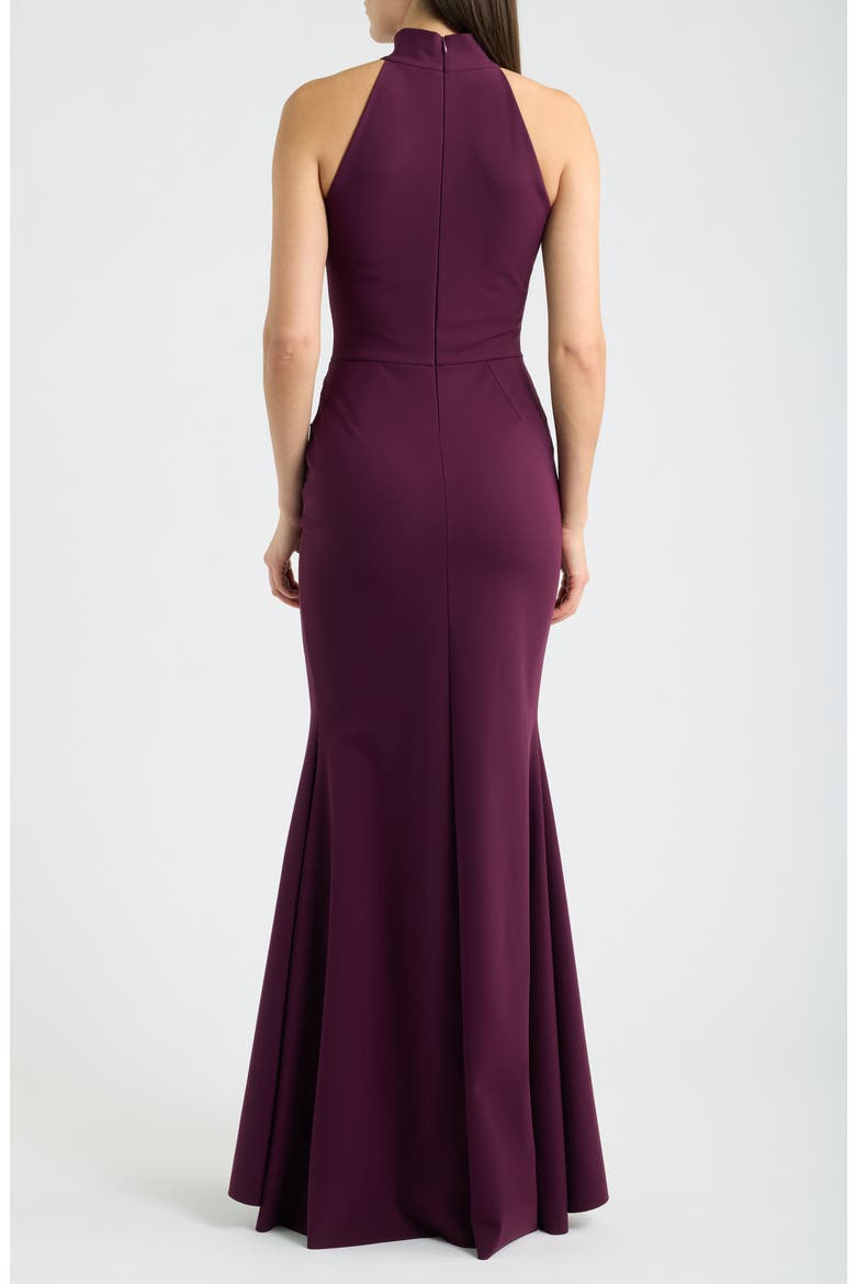 Zesika Halter Neck Jersey Gown, Alternate, color, BAROLO