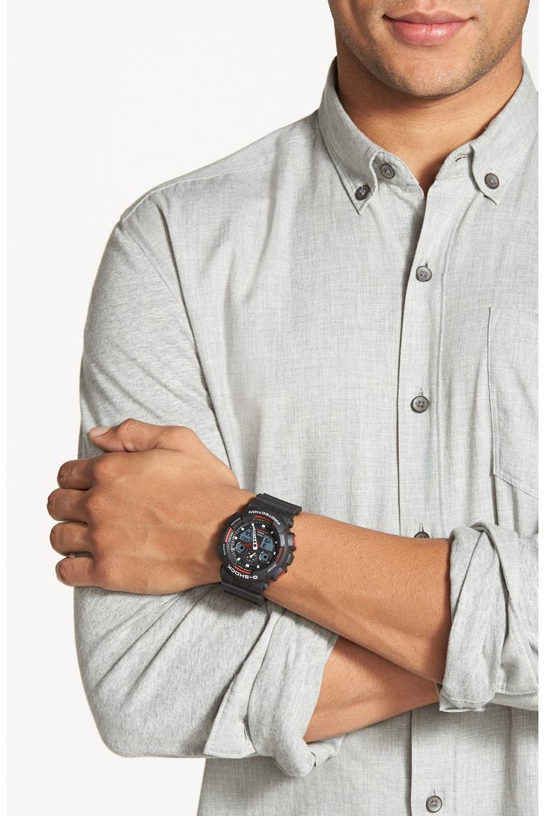 'Big Combi' Watch, 55mm x 51mm, Alternate, color, BLACK
