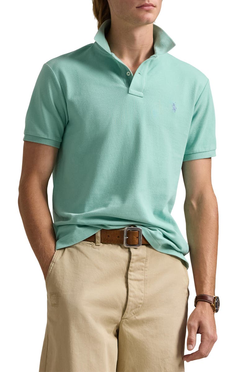 Polo Ralph Lauren Classic Fit Solid Green Cotton Piqué Polo, Main, color,
