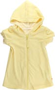 RuffleButts Kids' Banana Hooded Terry Cover-Up Dress