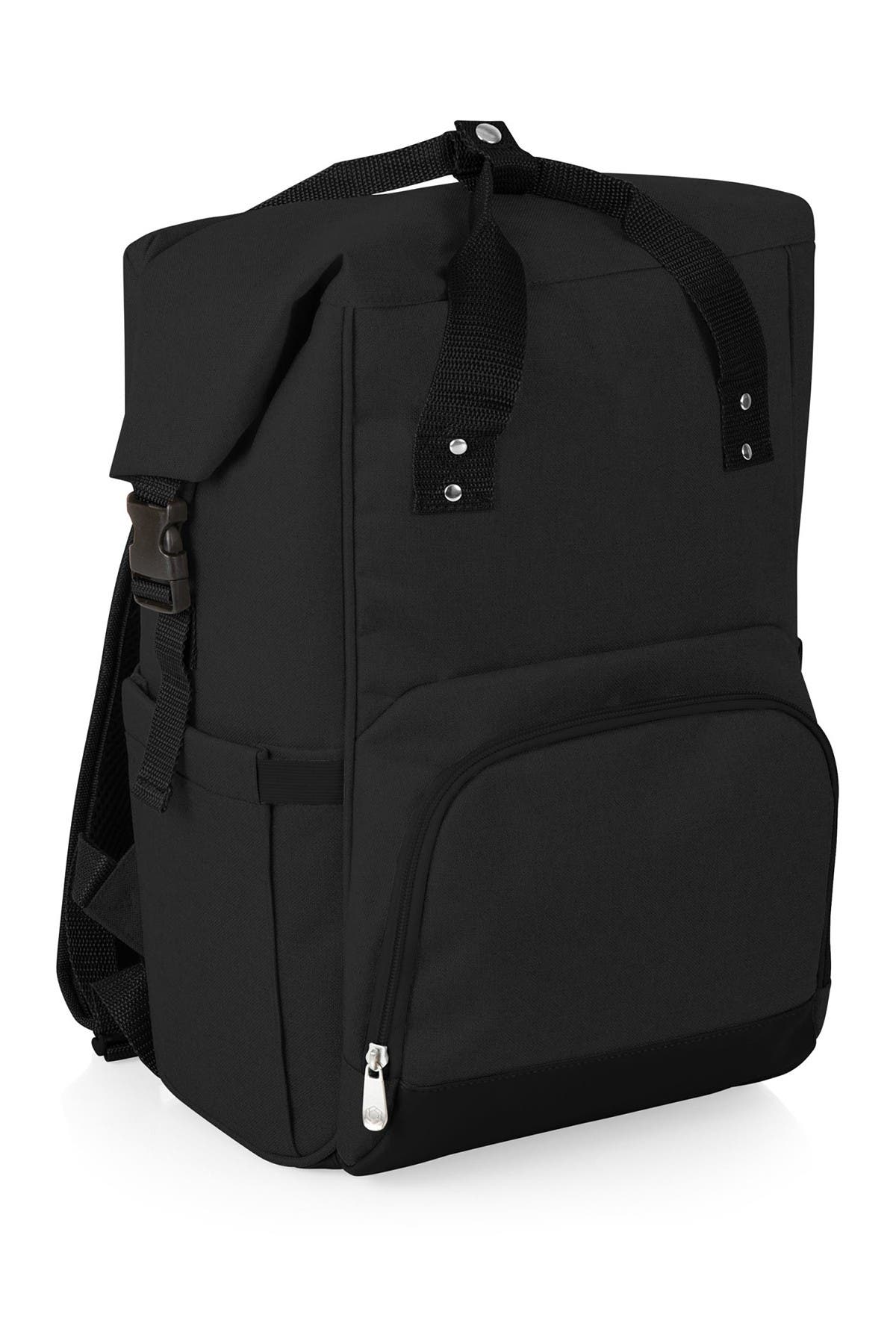On The Go Roll-Top Cooler Backpack, Alternate, color, BLACK