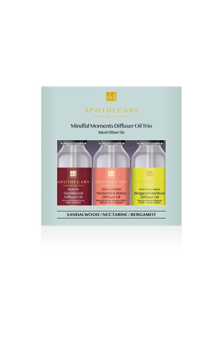 DR BOTANICALS Mindful Moments Diffuser Oil Trio for Anti-Aging, Brightening, Main, color, White