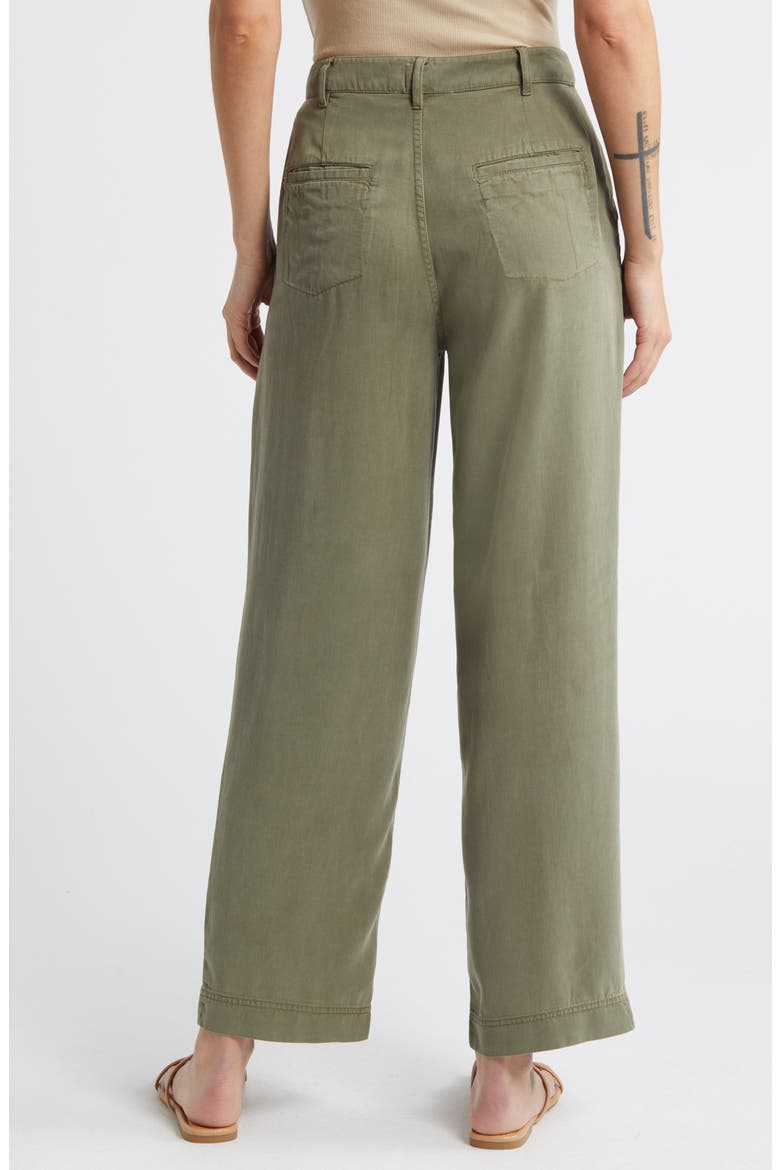 Flat Front Straight Leg Pants, Alternate, color, OLIVE KALAMATA