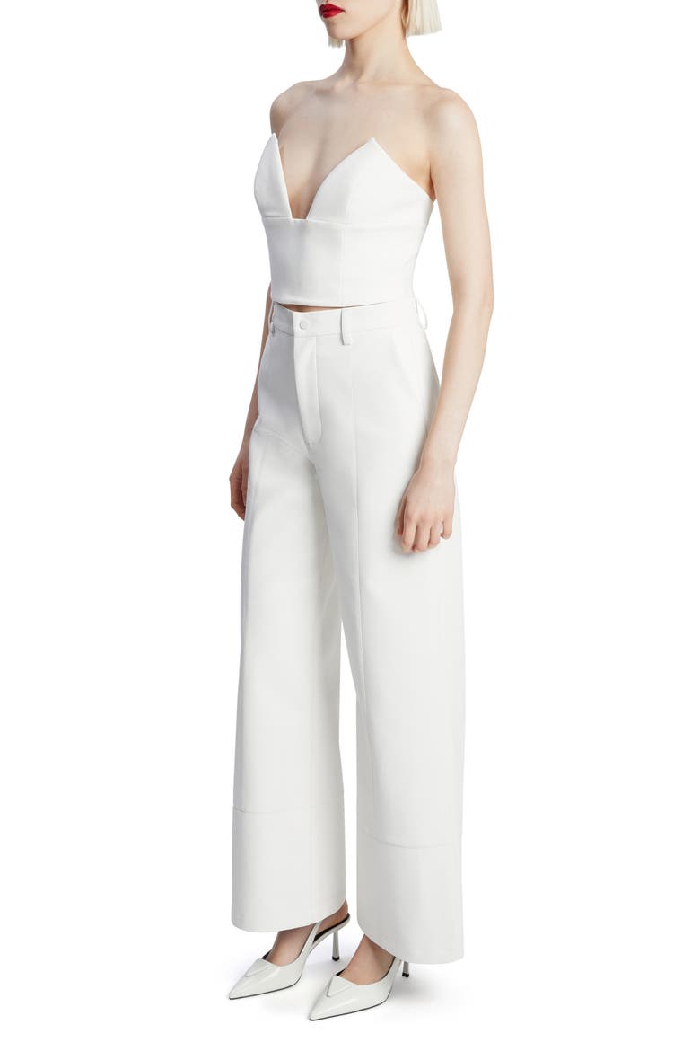 Marlowe Faux Leather Wide Leg Pants, Alternate, color, ORCHID WHITE