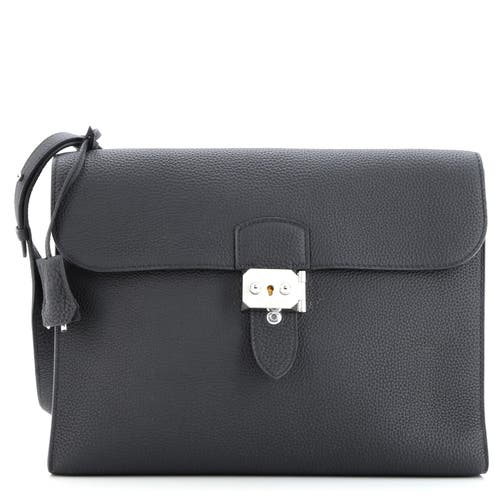 Pre-owned Hermes Hermes Sac A Depeches Messenger Bag Togo 29 In Black