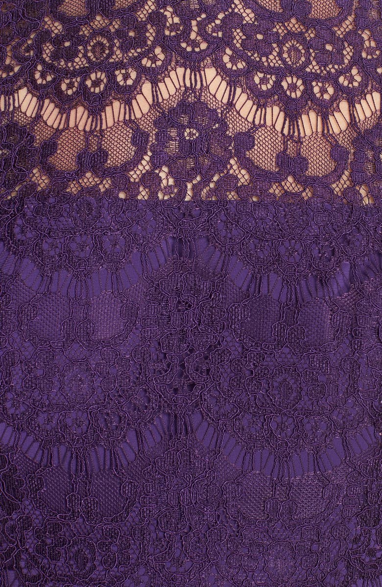 Cynthia Rowley Illusion Yoke Lace Midi Dress, Alternate, color,