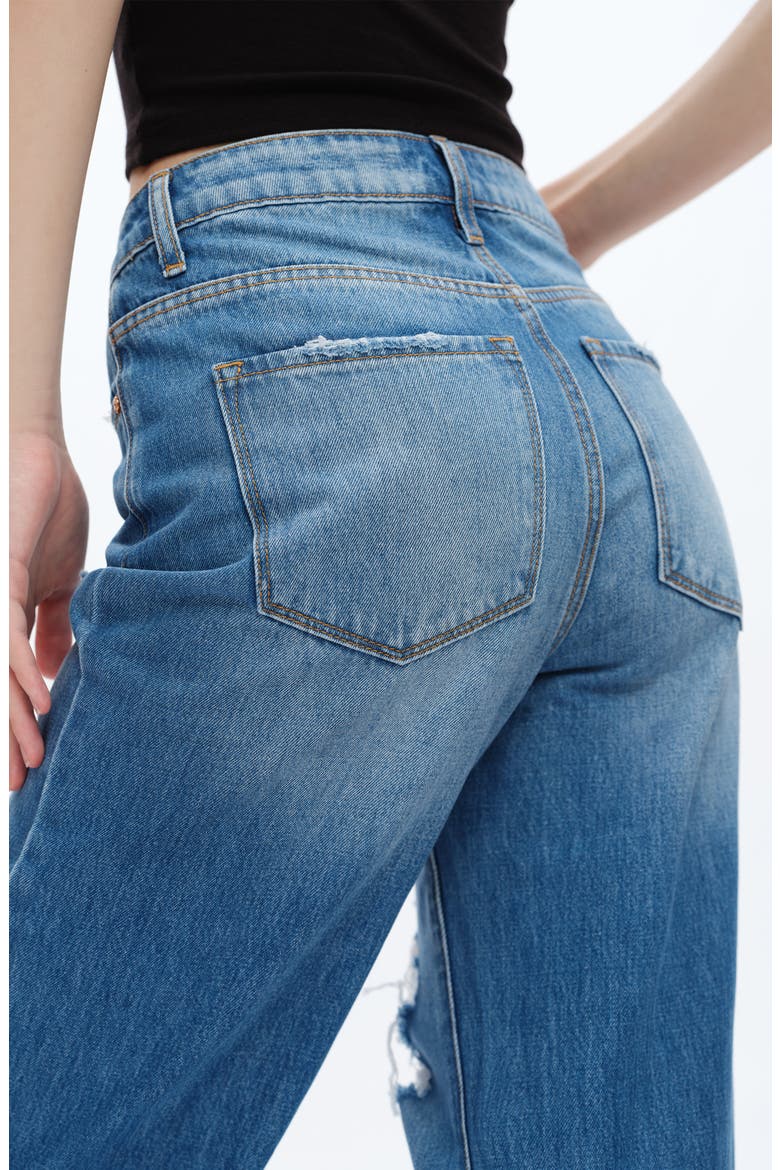 Rita Ripped Super High Waist Wide Leg Jeans, Alternate, color, VIVID BLUE