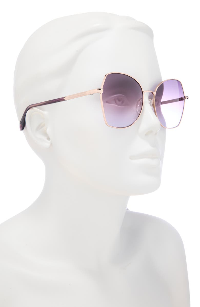 rag & bone 57mm Gradient Butterfly Sunglasses, Alternate, color,
