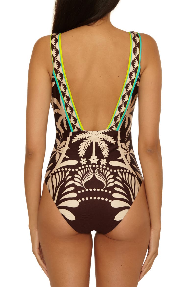 Syros Plunge One-Piece Swimsuit, Alternate, color, MULTI