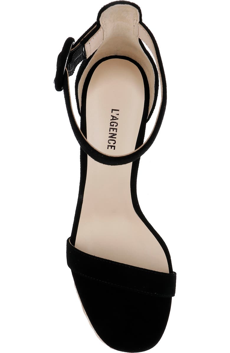 L'AGENCE Avia Ankle Strap Platform Sandal, Alternate, color, Black