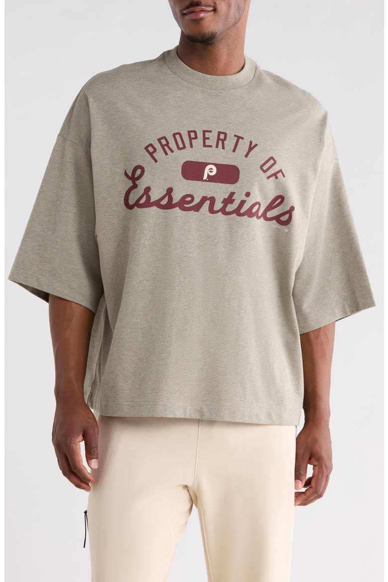 x MLB Philadelphia Philles Merch Cotton Graphic T-Shirt, Main, color, SEAL HEATHER