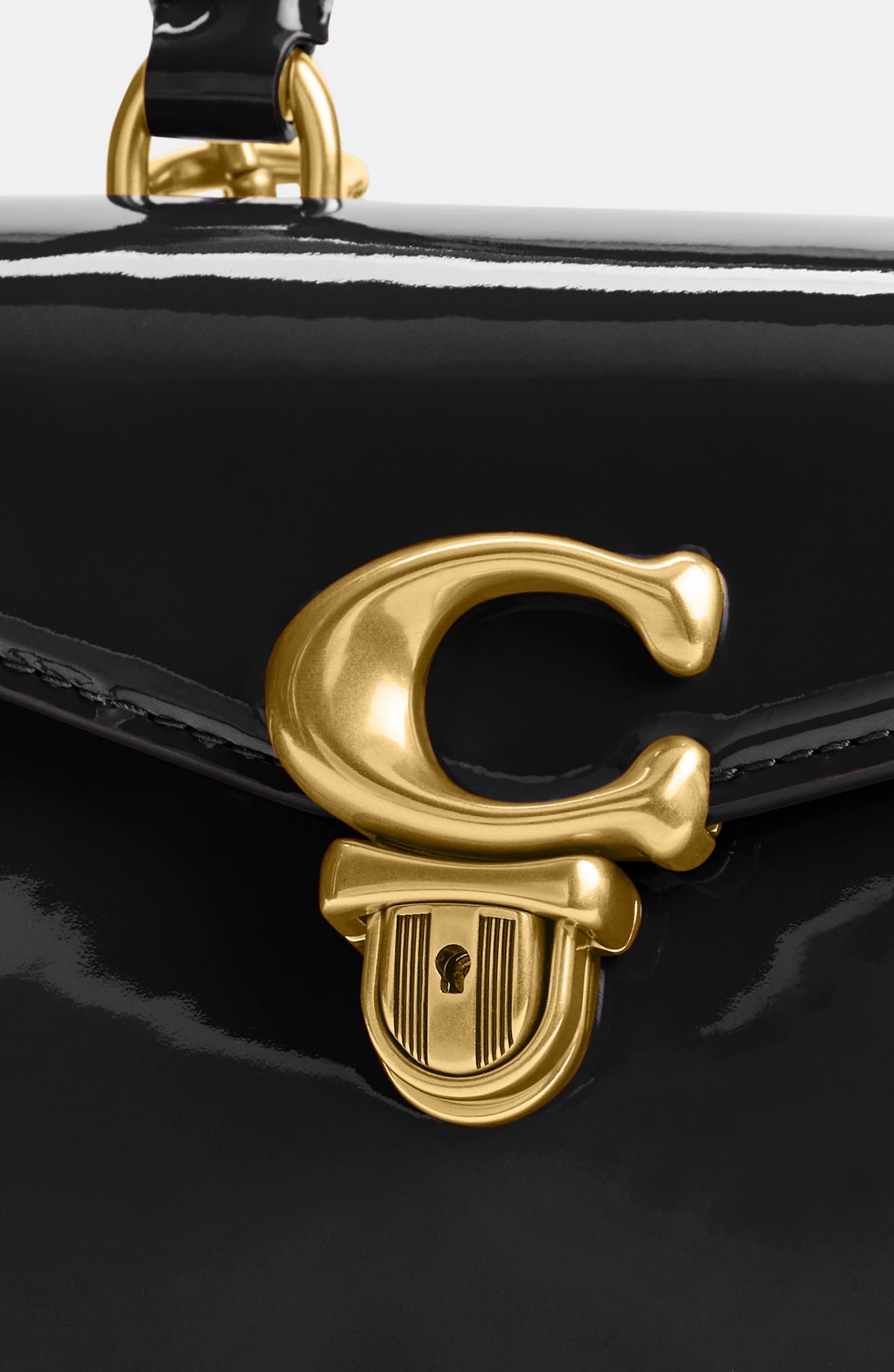 COACH Sammy Patent Leather Top Handle Bag, Alternate, color, 