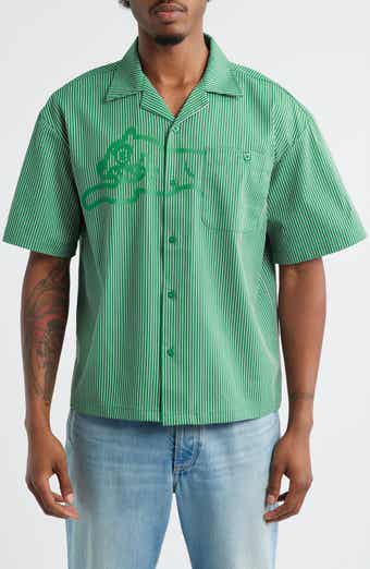 ICECREAM Decker Pinstripe Cotton Camp Shirt