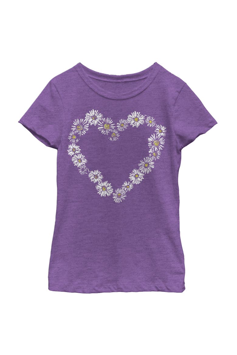 Girl's Lost Gods Daisy Heart  Graphic T-Shirt, Main, color, Purple Berry