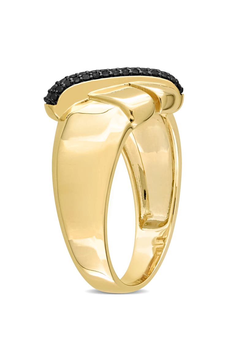 1/4 CTW Diamond Crossover Design Ring 14k, Alternate, color, Gold/Black Diamond