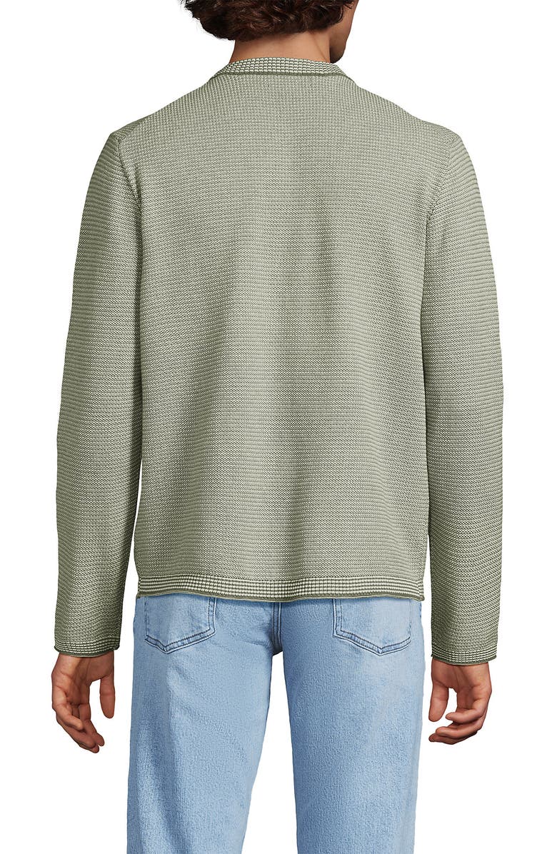 Lands' End Long Sleeve Textured Cotton Crewneck Sweater, Alternate, color, 
