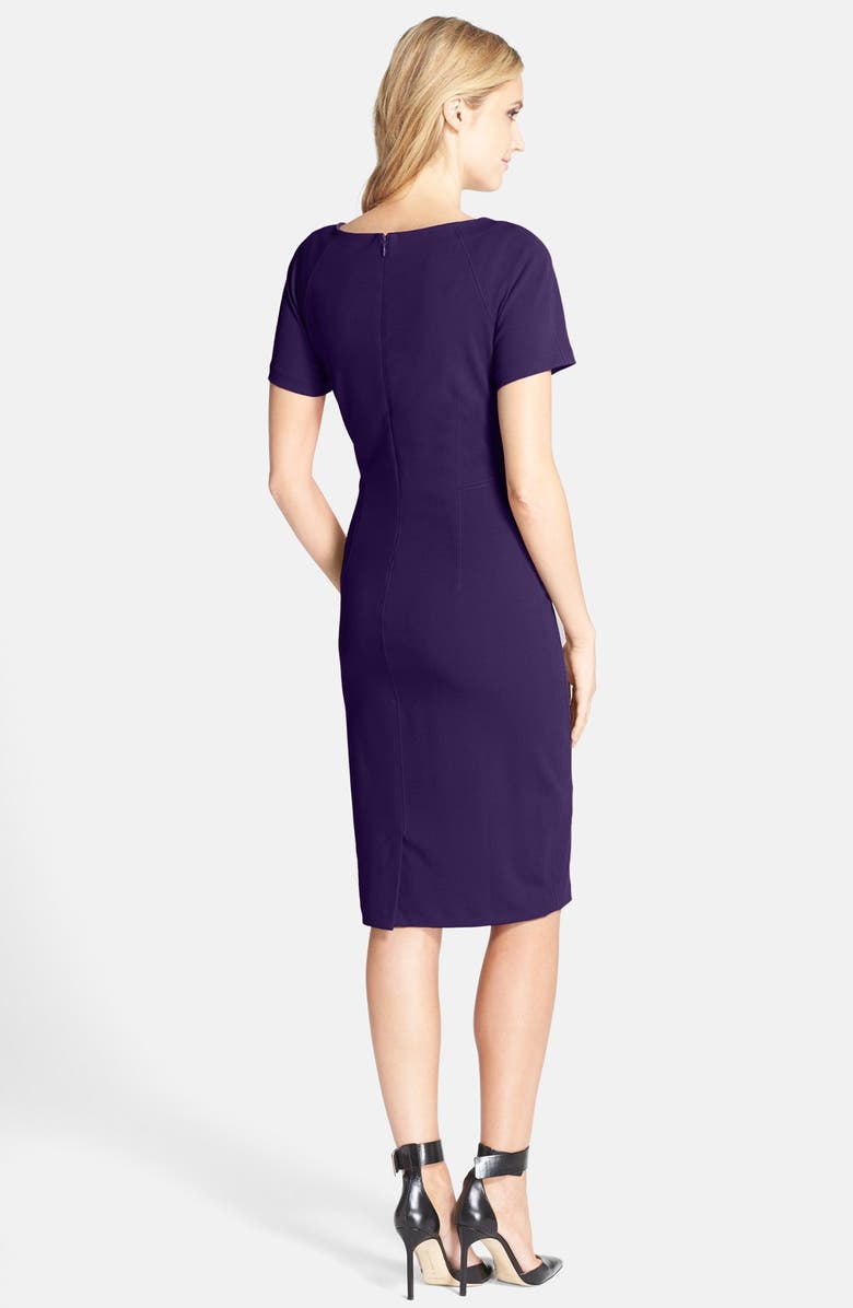 NYDJ 'Gracelyn' V-Neck Crepe Sheath Dress, Alternate, color,