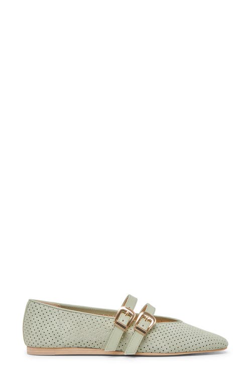 Shop Dolce Vita Baylee Mary Jane Flat In Jade Perforated Suede