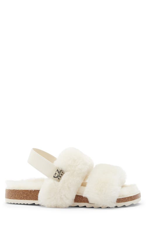 Ez Feet Genuine Shearing Two-band Sandal In White