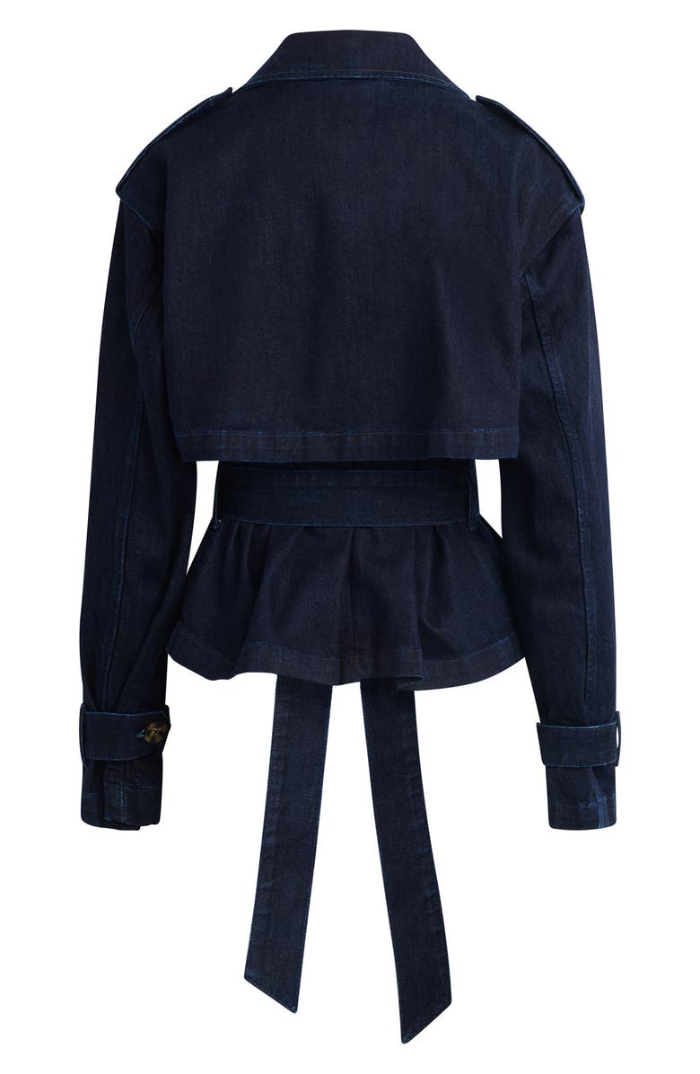 Favorite Daughter The Cropped Charles Denim Trench Coat, Alternate, color, Lisbon