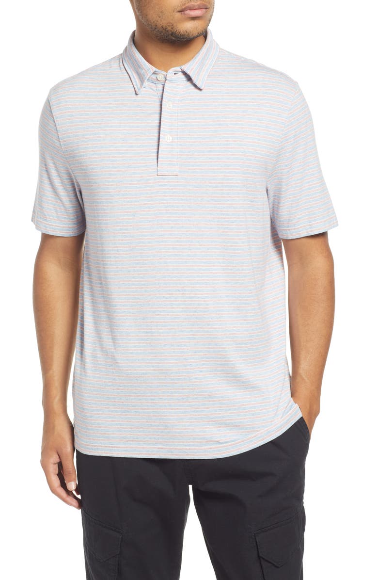Faherty Movement Polo Shirt, Main, color, Horizon Line Stripe