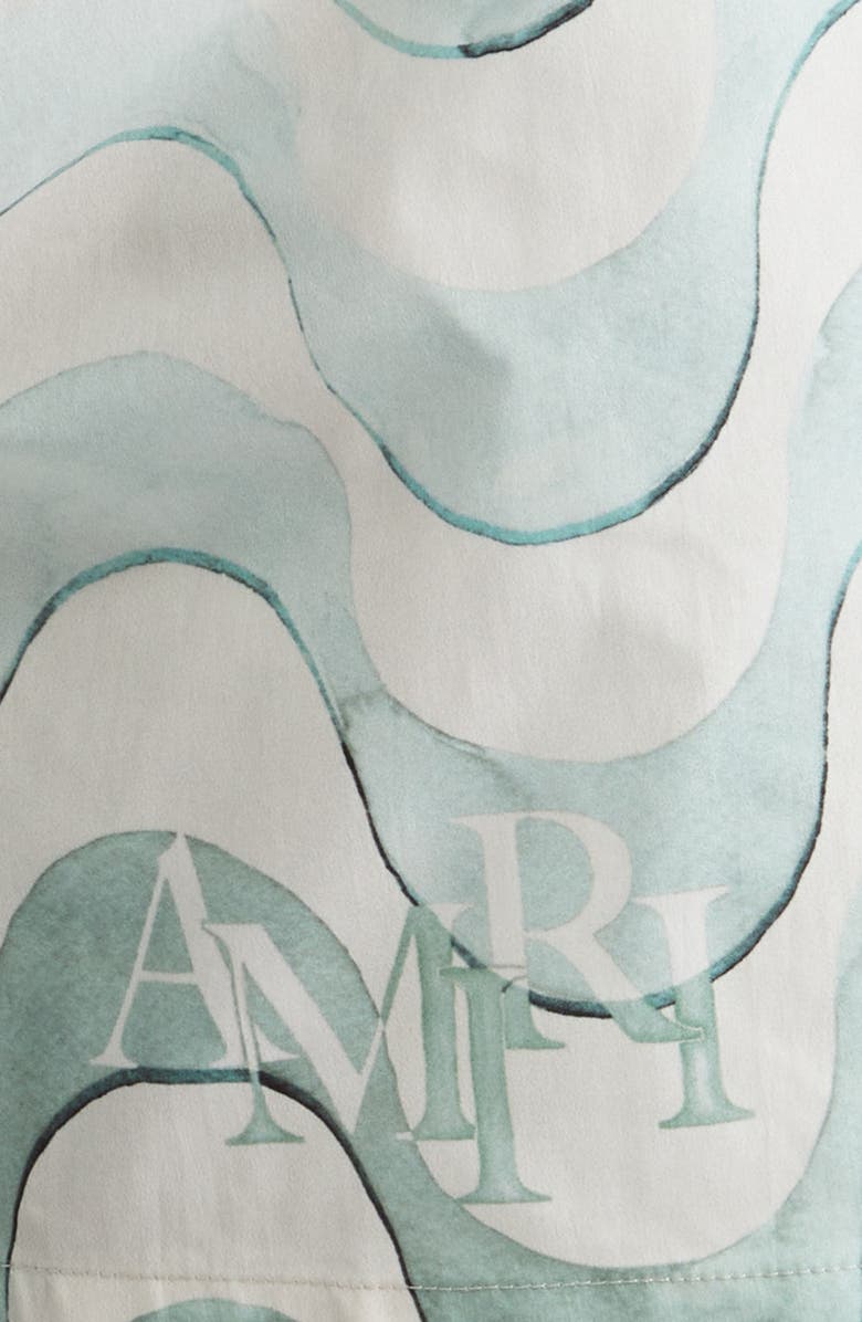 AMIRI Staggered Drawstring Swim Trunks, Alternate, color, Cerulean