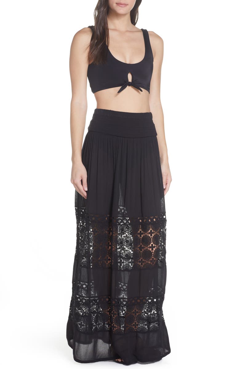 Chelsea28 Farrah Smocked Cover-Up Maxi Dress, Alternate, color, 