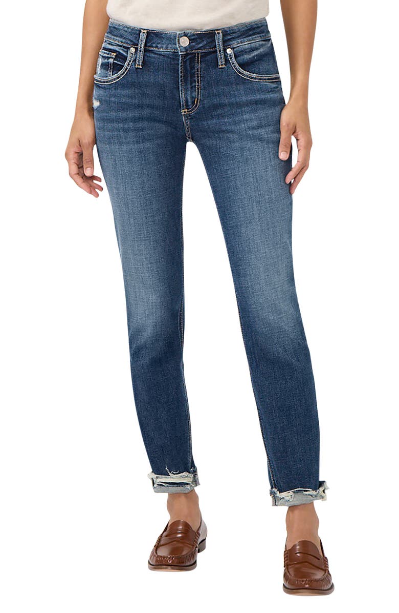 Silver Jeans Co. Mid Rise Slim Boyfriend Jeans, Main, color, Bobbie