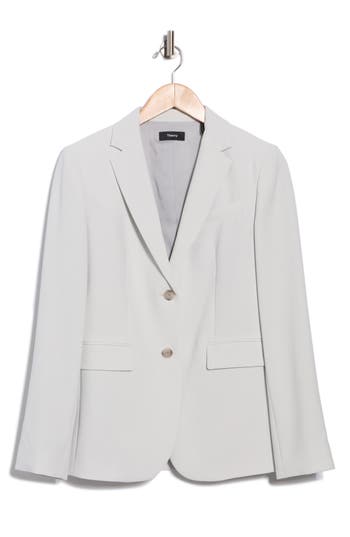 Theory Classic Modern Crepe Blazer In Gray