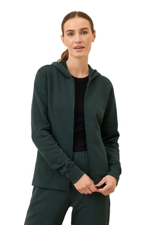 Organic Cotton Brushed Fleece Zip Hoodie