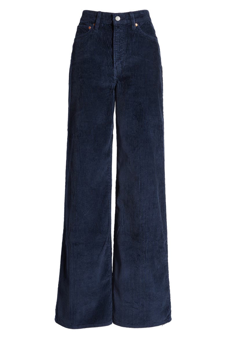 Levi's® Ribcage Wide Leg Corduroy Pants, Alternate, color, NAVY BLUE CORD