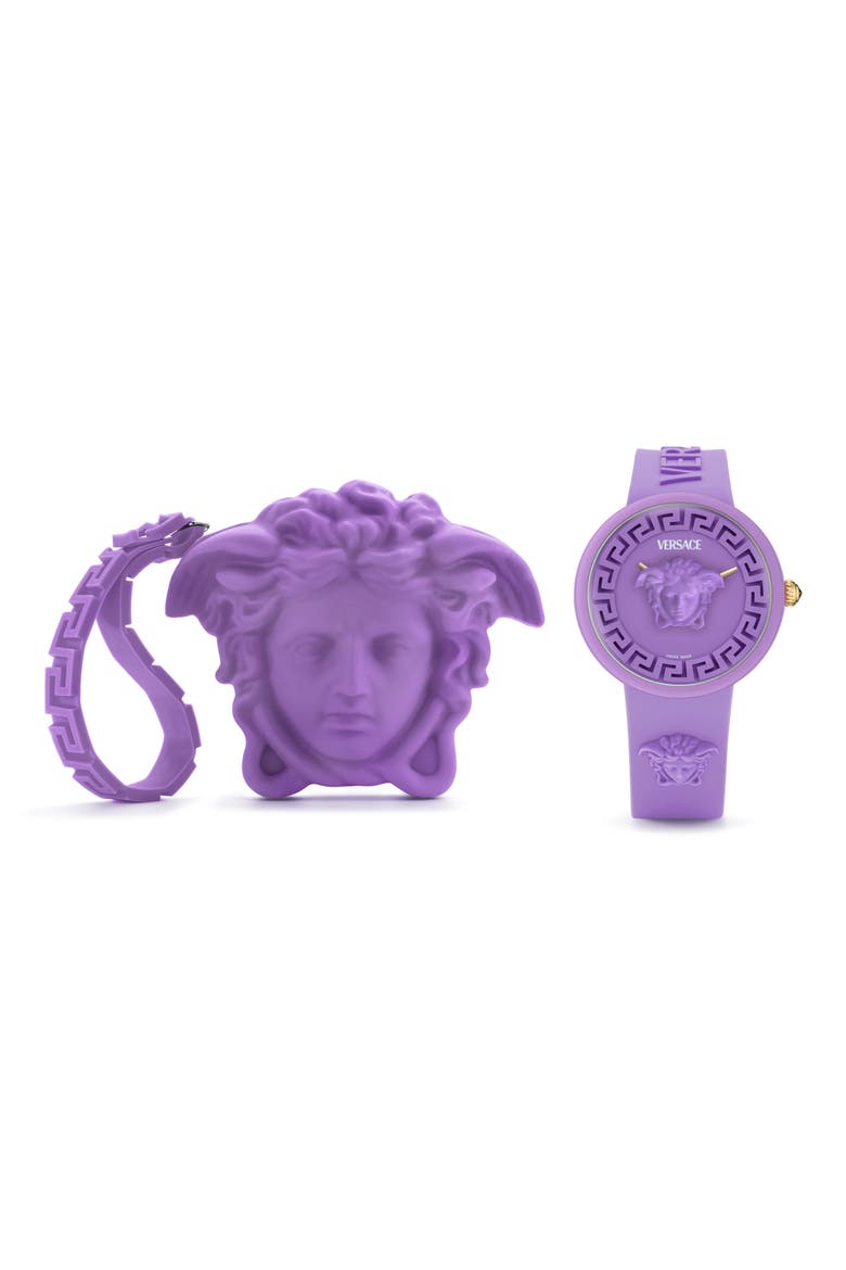 Medusa Pop Silicone Strap Watch, 38mm, Main, color, PURPLE