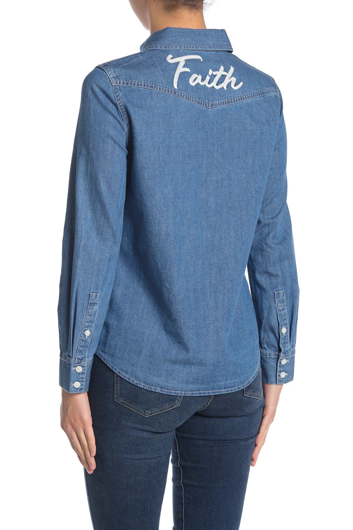 Draper James Faith Embroidered Chambray Shirt (Women) | Nordstromrack