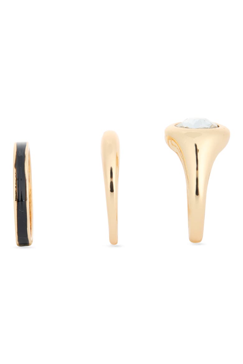 Set of 3 Organic Stacking Rings, Alternate, color, BLACK MULTI- GOLD