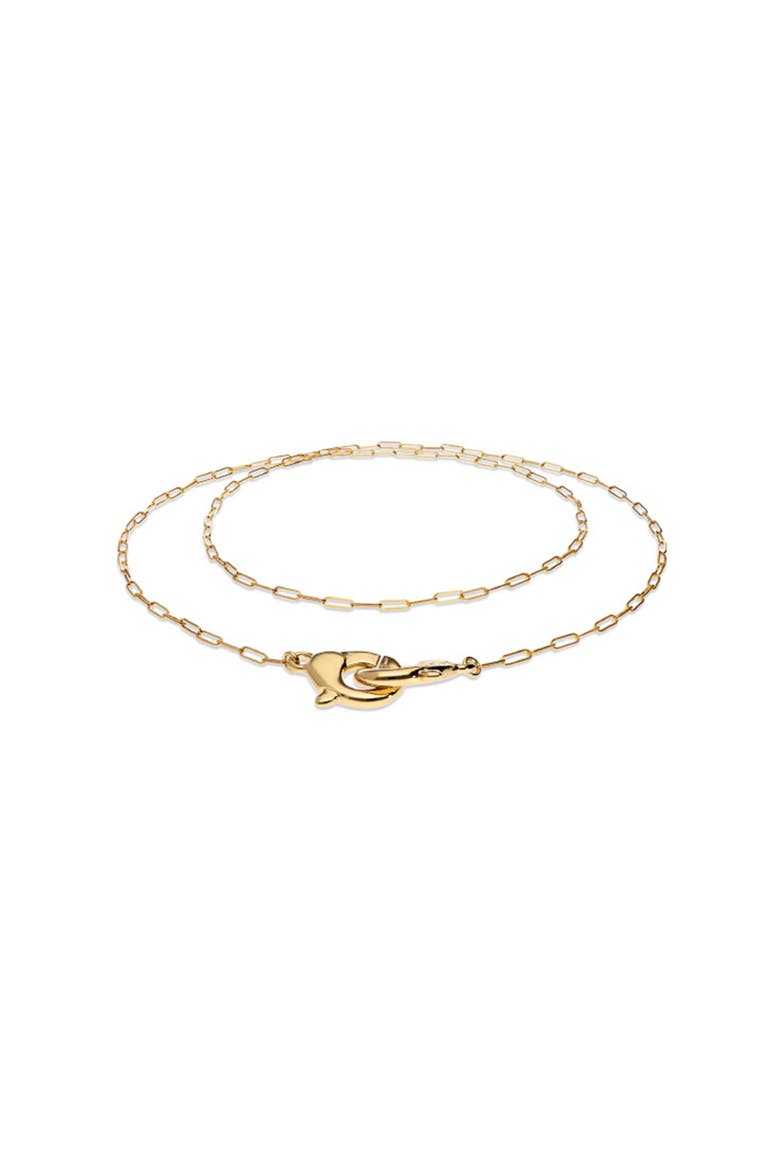 Long 18k gold-plated necklace with interlocking carabiner detail, Alternate, color, Gold