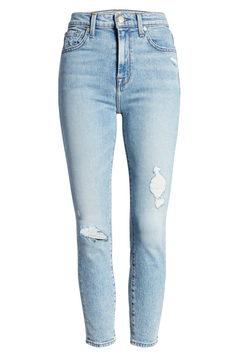 High Waist Ankle Skinny Jeans, Alternate, color, VAIL