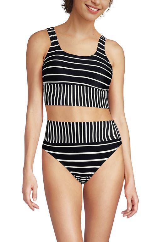 Lands' End Tugless Tankini Top And High Waisted Bottom Swimsuit Set