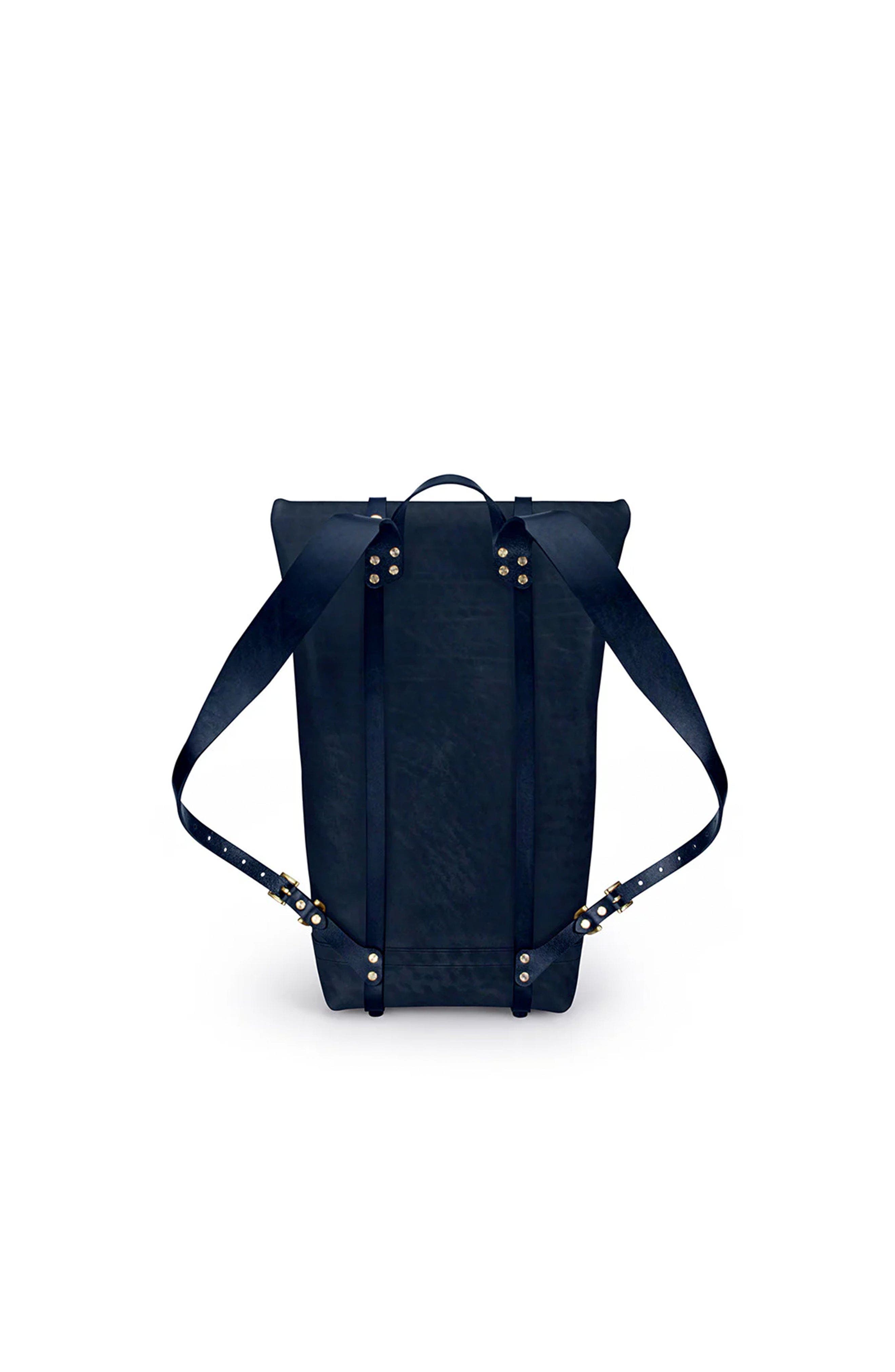 Ezra Arthur Keystone Leather Rucksack, Alternate, color, Navy