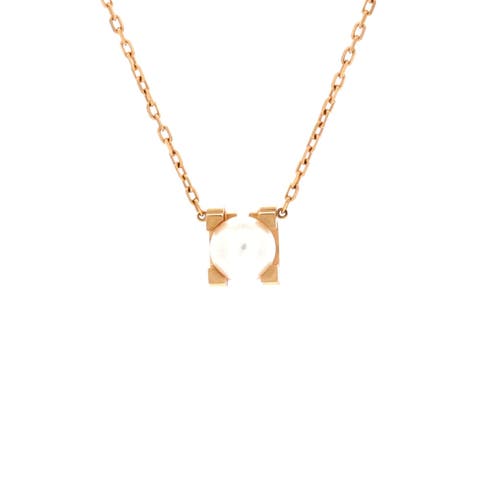 C de Cartier Necklace 18K Rose Gold and Pearl
