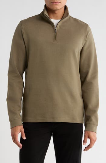 14th & Union Quarter Zip Sweateshirt In Green